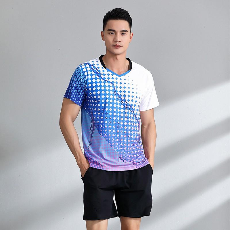 Quick-Dry Breathable Badminton Sport Set Unisex Short Sleeve Top Shorts Tennis Pickleball Running Gym