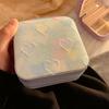 Portable Travel Jewelry Storage Box With Cute Heart Embroidery Multi Compartment For Daily Use Short Trips