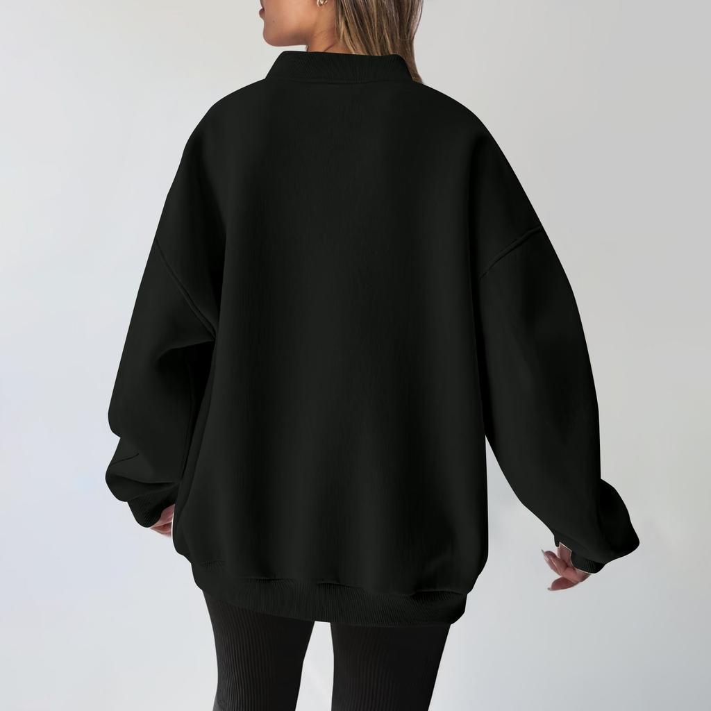 Dames Winter Tops Dames Long Sleeve Sweatshirt Casual V-hals Losse Pasvorm Pollover Fleece Tops