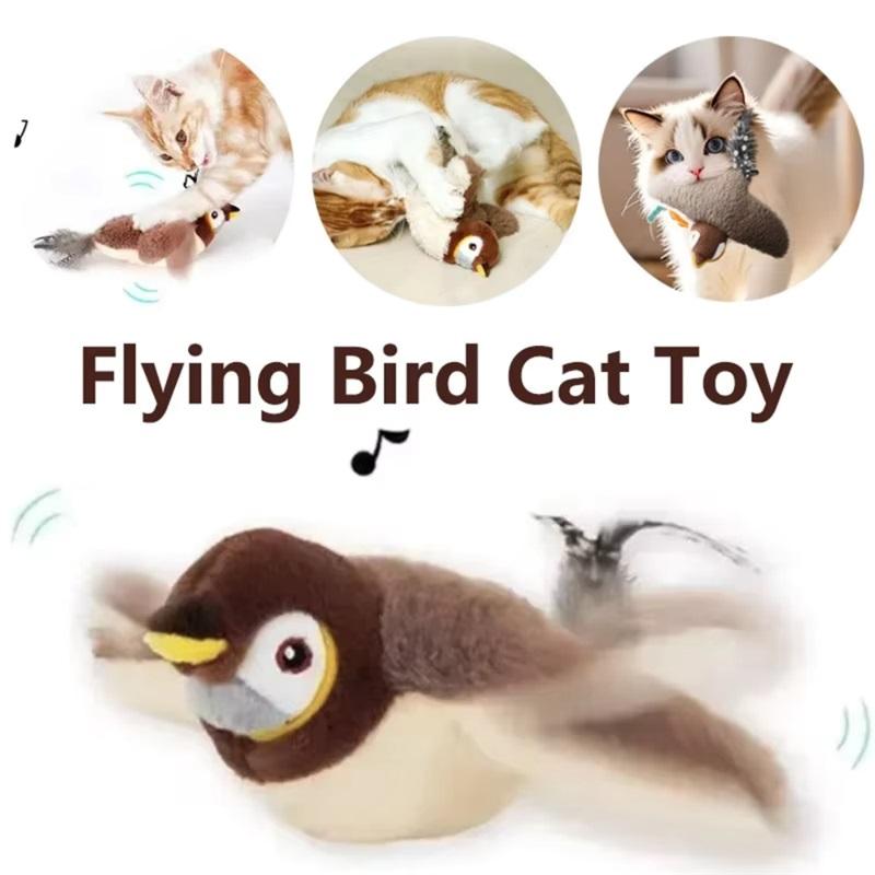 Electric Interactive Plush Pet Toy Flapping Shaking Simulation Animal Cat Dog Toy For Boredom Relief
