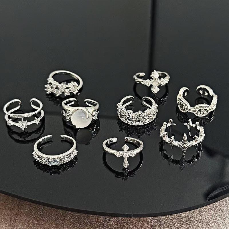 Full Of Diamonds, Zircon, Small And Exquisite Open Ring, Niche Design, Index Finger Ring, Simple Light Luxury, High-End Simple Accessories