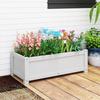 HDPE Raised Planter Box Outdoor Rot-Resistant and Non-Cracking Rectangle Planter 29.5 14.4 9.8 In White with Drainage Holes for