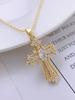 A zircon cross pendant necklace, a gift for friends, girlfriends, Christmas, Thanksgiving, Valentine's Day
