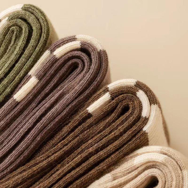 1 Paar Socken Gestreifte Lange Socken Sommer Dünne Mittellange Socken Schmale Wadenstrümpfe Bequem Atmungsaktiv Japanischer Stil Vintage Socken