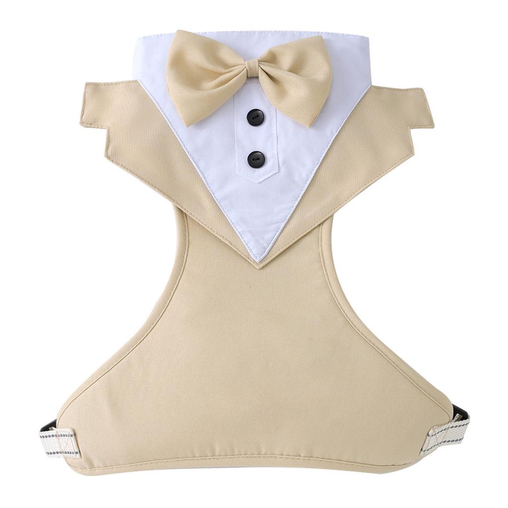 Adjustable Dog Harness With Bow Tie Tuxedo Design Reflective Straps For Small Medium Large Dogs
