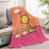 Cute Giraffe Flannel Throw Blanket – Playful Cartoon Design, Soft Cozy Fleece for Home, Office, Sofa & Car – All-Season Use