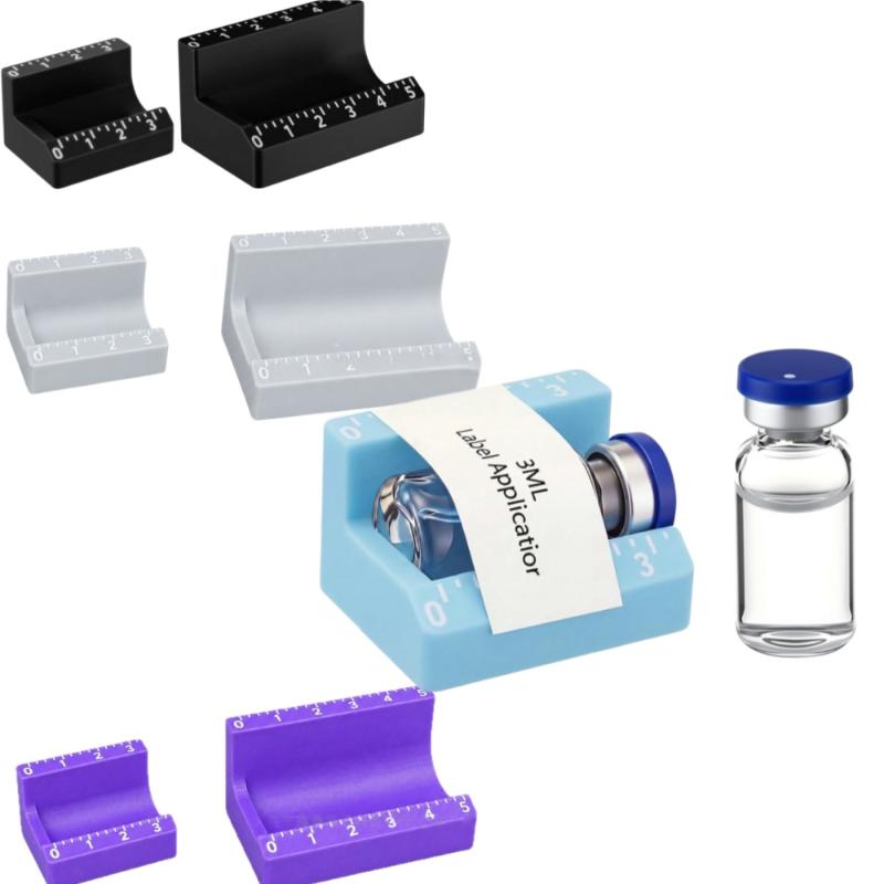 3D Printing Vial Label Applicator Portable Sticker Alignment Tool 1/2Pcs for Essential Oil Bottle Labeling Projects