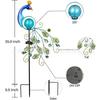 1pc Solar Powered Peacock Lamp Iron Art Hollow Feather Peacock Outdoor Courtyard Crack Ball Lamp Lawn Decorative Lamp