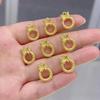 5D Pure Gold Butterfly Bow Knot Auspicious Clouds Qiankun Cudgel Princess Peace Buckle Necklace