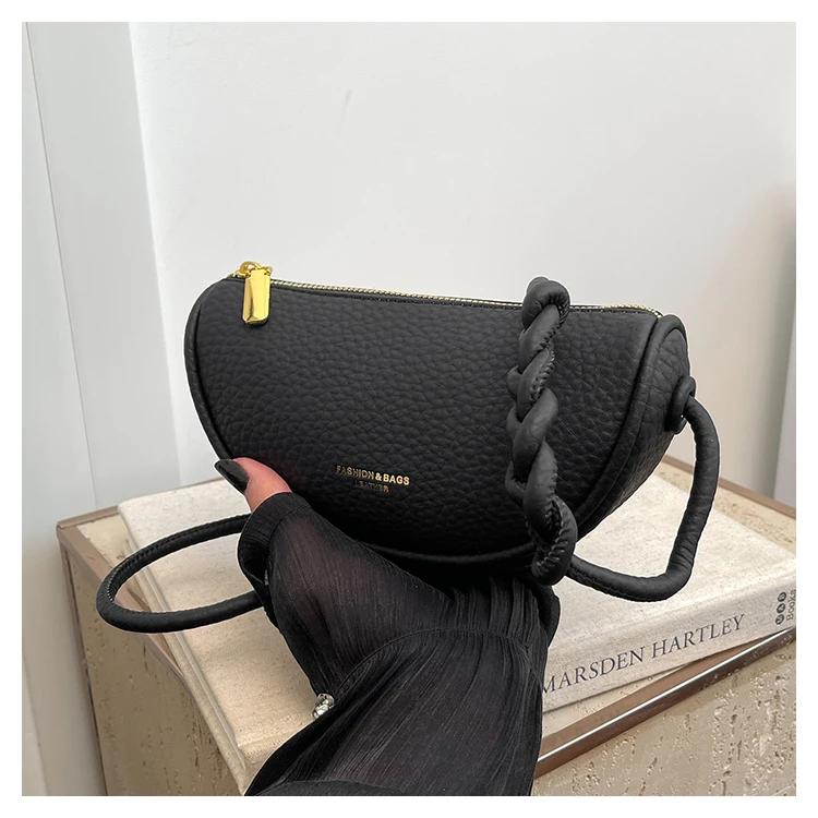 

Сумка через плечо из искусственной кожи высокого качества на молнии, однотонная, простая, модная, мягкая, универсальная, популярная, женская сумка