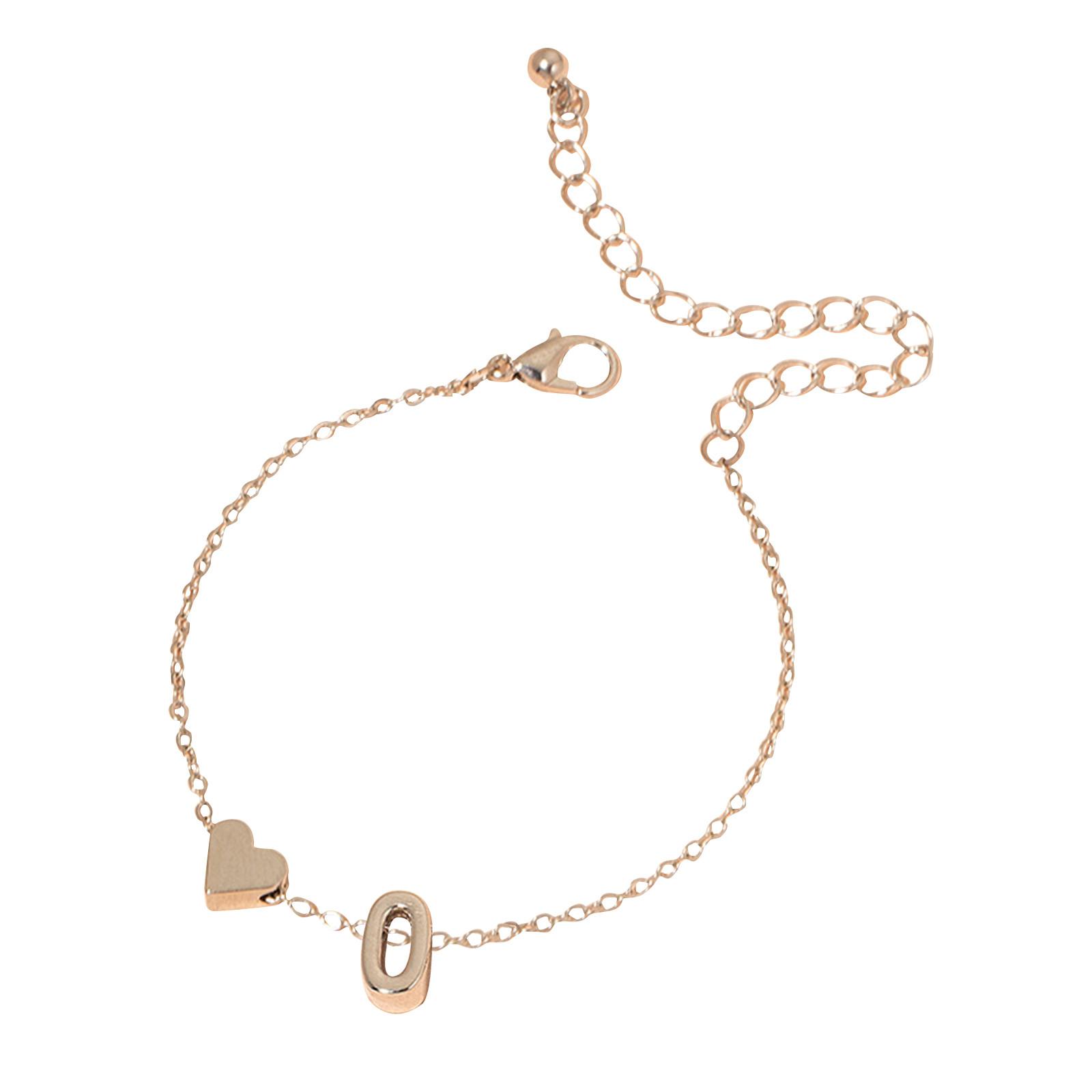 

Браслет с инициалами в форме сердца, браслет с буквами в форме сердца, персонализированный браслет с монограммой, 1 шт. One Size