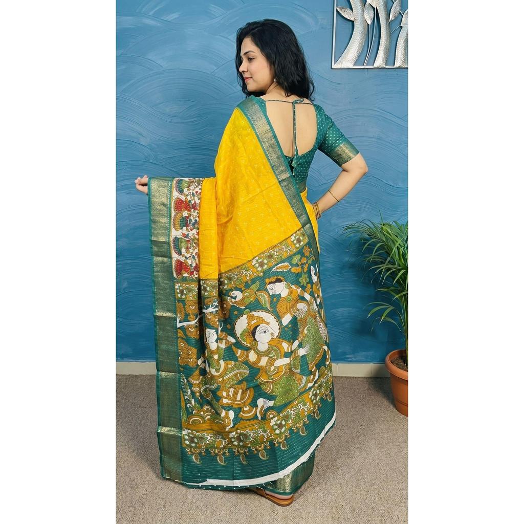 Designer Freehand Dola Doby Saree Collection