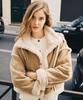 Marie Claire High-Neck Suede Shearling Jacket (Mafdjk11Mln)
