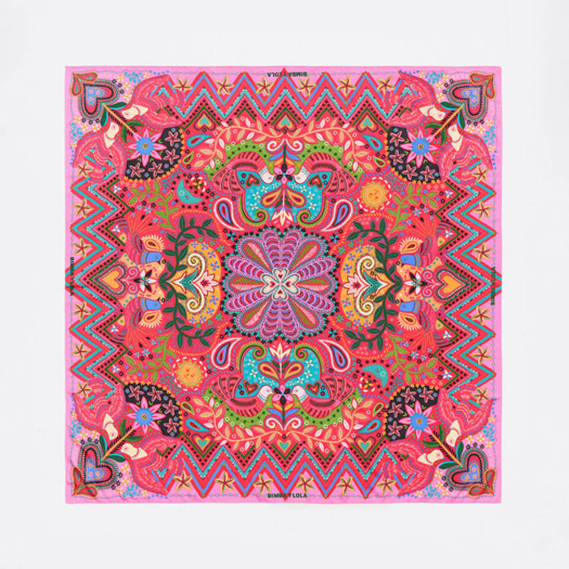 

BIMBA Y LOLA [25SS] BIMBA Y LOLA Strawberry Bird Mini Print Scarf B255AIF028 Pink_FREE