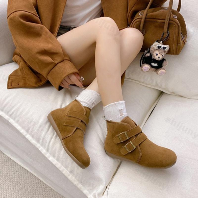 Fashion Leopard Versatile High Top Cotton Boots for Women's Winter Retro Plush Comfortable Warm Thickern Hairy Single Shoes