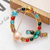 1PC 26 Letters Colorful Jewelry Gifts for Women Alphabet Brooch A-Z Rhinestone Letter Pin