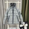 Mens Cotton Puffer Jacket With Patch Badge Hooded Loose Fit Streetwear Outdoor Winter Coat