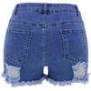 Summer Women's Plus Size Hole Breaking High Waist Temperament Commuter Denim Shorts