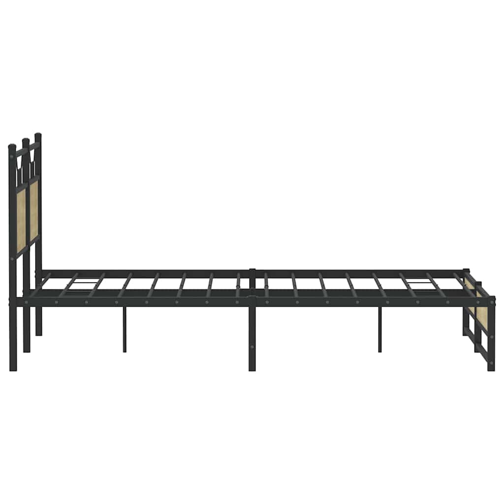 Bed Frame without Mattress Sonoma Oak Finish 140 x 190 cm Engineered Wood