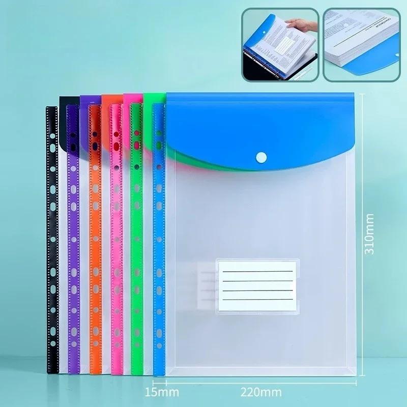 

A4 Large Capacity Loose Leaf Folders with 11 Hole Binding Rings, Modern PP Material, Expandable Buttons and Label Pockets