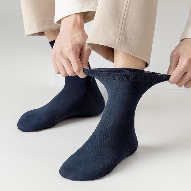 Modalsockor, Herr, Tunna, Svettabsorberande och Andningsbara, Antibakteriella och Lukthämmande, Affärssockor, Svarta Mellanhöga Herrstrumpor