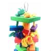 Colorful Natural Play Toy For Medium Large Birds Safe Chewing Bird Cage Hanging Activity Foraging Toy P9YB