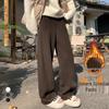 White Cashmere Wide-Leg Sweatpants: Women's 2025 Autumn/Winter High-Waisted Soft Velvet Rice Pants