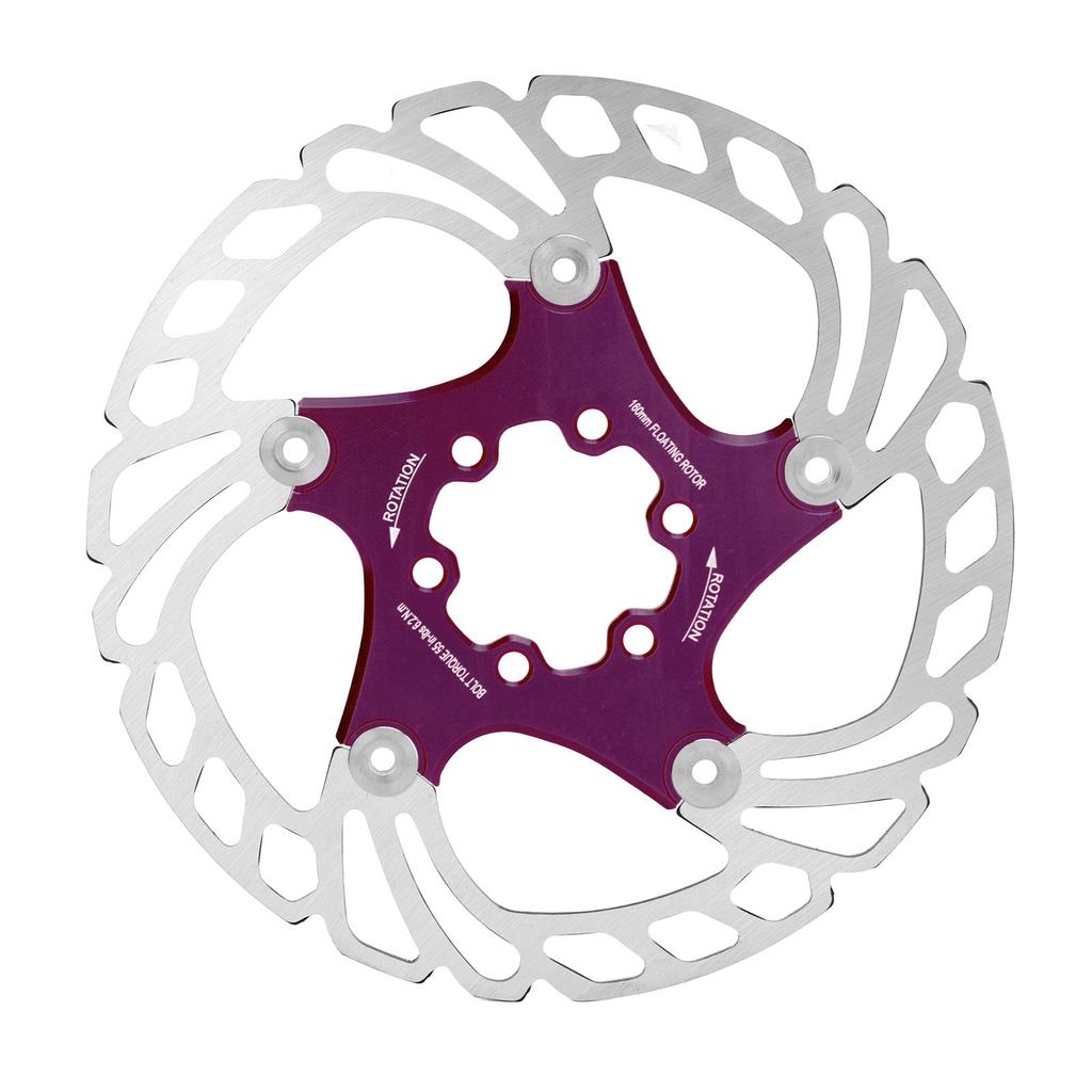 16cm Bicycle Floating Disc Brake Rotor with 6 Bolts Disc Brake Pad Rotors for Mountain Road Bike Repair Parts Purple