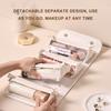 Leather Cosmetic Bag with 4 Clear Removable Separate Compartments Foldable Makeup Bags for Easy Travel and Storage