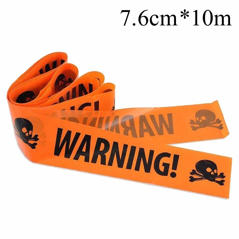 Halloween Isolation Warning Tape Yellow Danger Warning Safety Sign Line Outdoor Yard Decoration Props Halloween Decoration