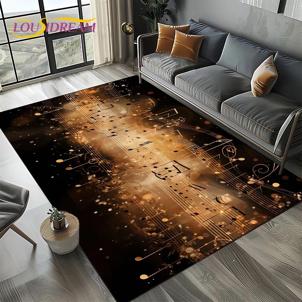 Dream Note Music Colorful Musical Score Cartoon Carpet Rug for Living Room Bedroom Home Sofa Decoration,Kid Non-slip Floor Mat