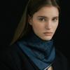 AVVINA PELLE Chain Square Silk Scarf 50 - Midnight Blue