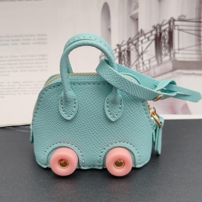 New Korean Style Cute You Mini Bike Handlebar Love Leather Case Headphone Case Metal Chain Bag Accessory Bag