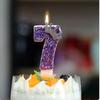 Children's Birthday Candles 0-9 Number Purple Crown Princess Cake Decorative Candle for Cake Decoration Anniversary Party