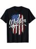 American Flag WelderDistressed Design with Welder Graphic  Welding Tools100 Cotton Oneck Casual Printed Mens Tshirt