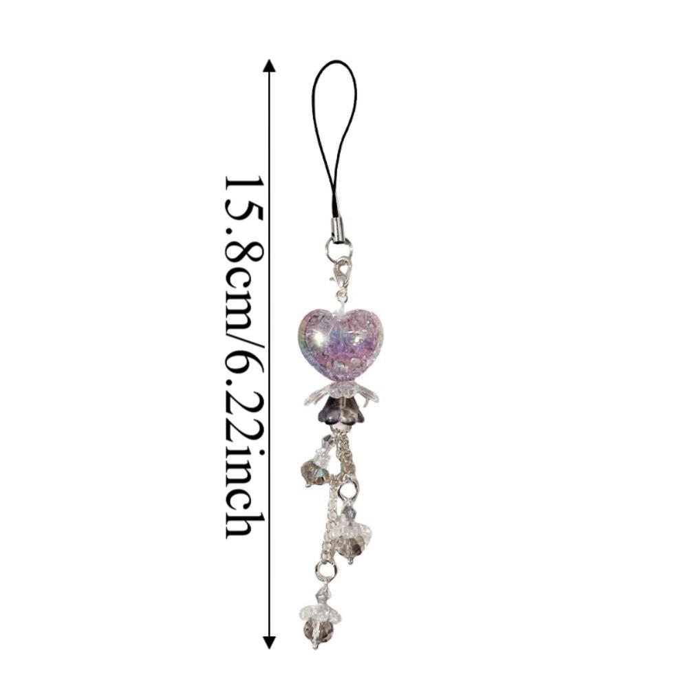 Floral Design Flower Bag Pendant Chubby Shape Mobile Phone Pendant Heart-Shaped Keychain  Student