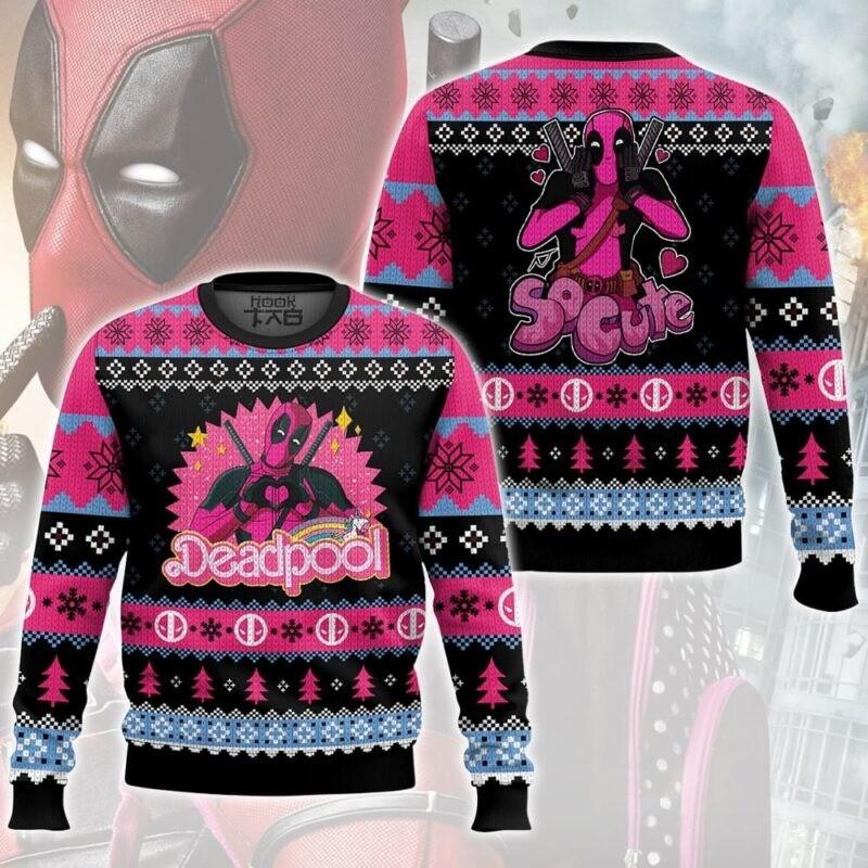 Pink Deadpool Ugly Christmas Sweater All Sizes Unisex T-Shirt M