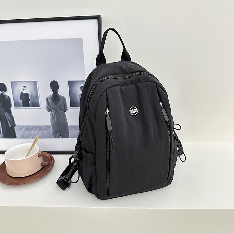 

Женская школьная сумка, водонепроницаемый школьный рюкзак большой емкости, гладкая молния, однотонный повседневный рюкзак для девочек-подростков, студенческая поставка чёрный
