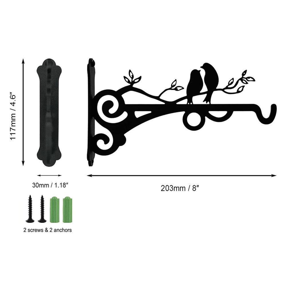 Metalowy uchwyt na wiszące rośliny z ptakami do dekoracji wnętrz i na zewnątrz