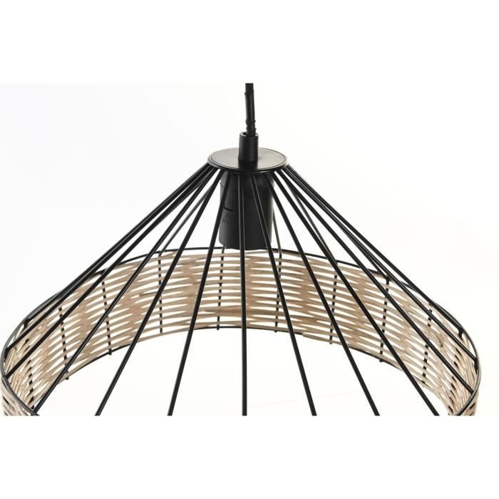 Suspension - Non spécifié - 35 x 35 x 22 cm - Métal noir - Rotin - 50 W (2 unités)