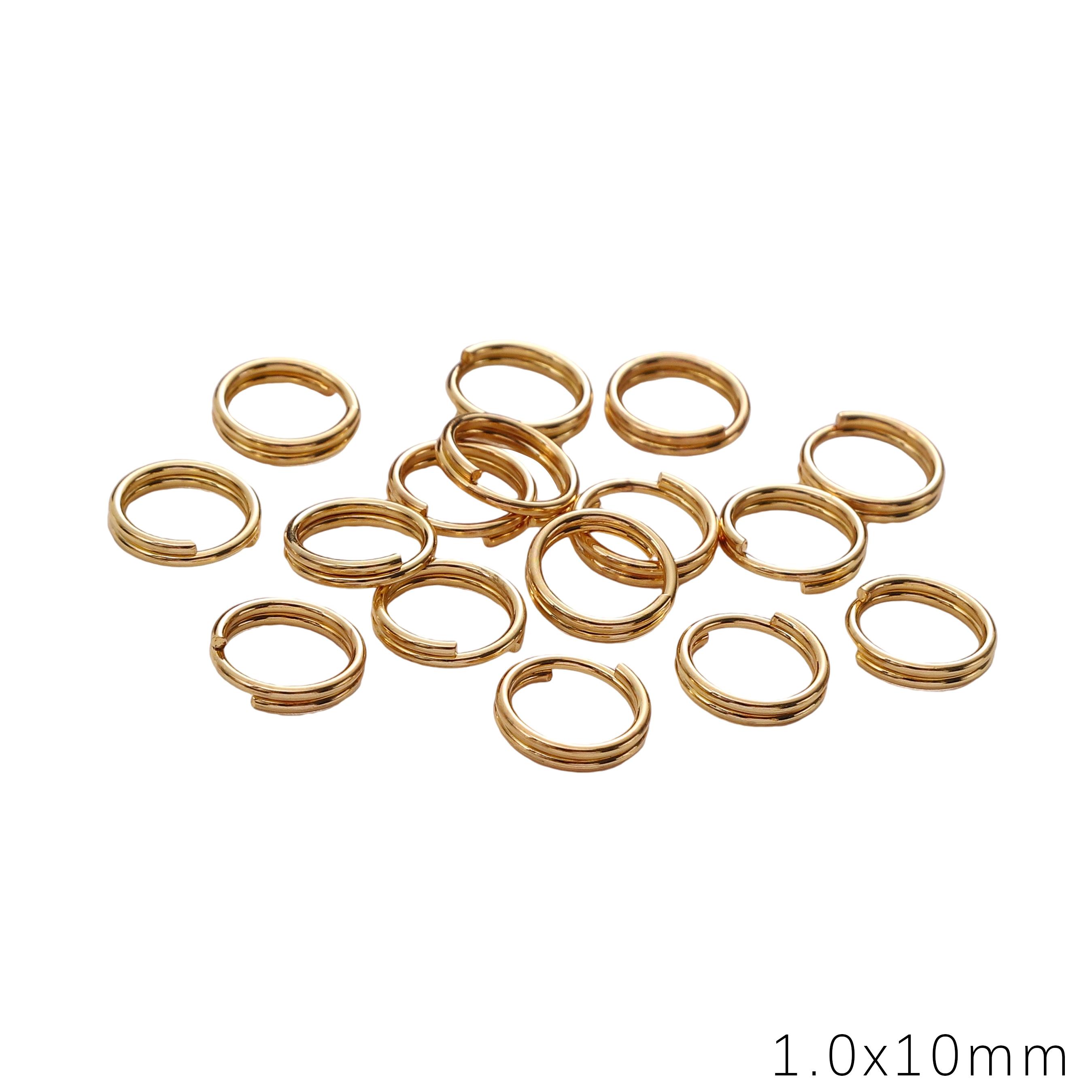 

10-1000 шт. соединительные кольца из нержавеющей стали, разъемные кольца, соединители для самостоятельного изготовления ювелирных изделий, аксессуары 1.0x10mm 10pcs золотой