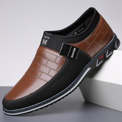 Zapatos casuales de cuero para hombre, suela suave, tallas grandes 52-53, estilo 3286