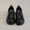 Autumn New Glossy Small Leather Shoes Women's Tide Thick Sole Heightening Lace-up Retro College