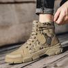 Herren High Top Stiefel Camouflage Trainingsstiefel Schnürung Knöchelhoch Klassische Atmungsaktive Canvas Stiefel für Herren Rutschfeste Wanderschuhe