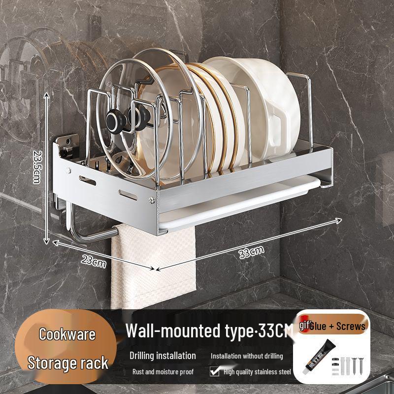 Extendable Stainless Steel Cookware Storage Rack for Kitchen Shelves and Under Sink Cabinets