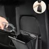 Car Trash Bag Leather Front-Row Hanging Garbage Bin Foldable Waterproof Storage Bucket Rubbish Bag Car Interior Accessories