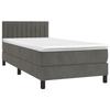 3141390 vidaXL Lit à sommier tapissier et matelas Gris foncé 80x200 cm Velours