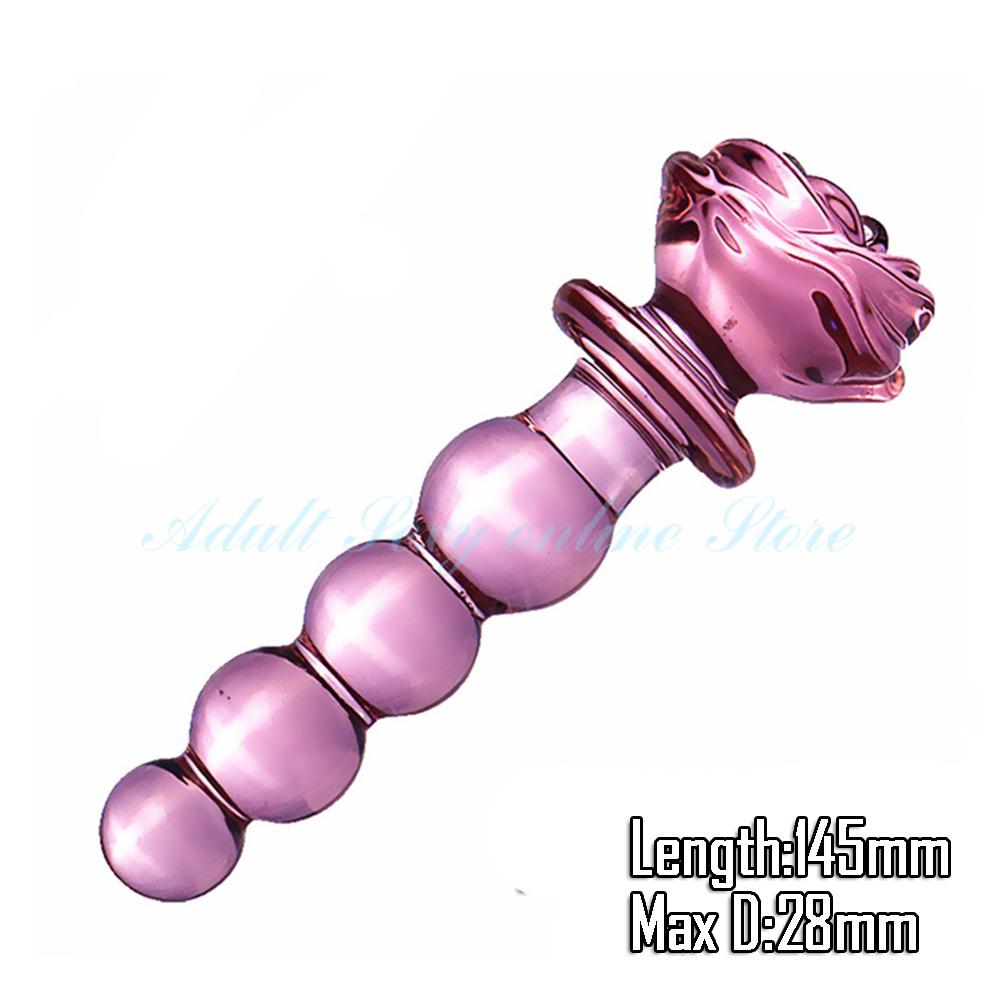 Crystal Glass Dildos Realistic Dildo Penis Glass Beads G-Spot Anal Butt Plug Erotic Sex toys for Woman Couples Adults