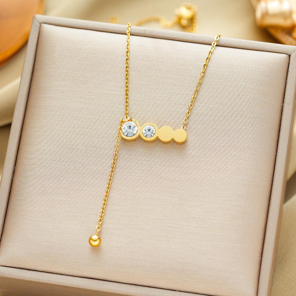 Elegant 18K Plated Titanium Steel Cross Necklace for Women - Light Luxury Clavicle Chain That Resists Fading