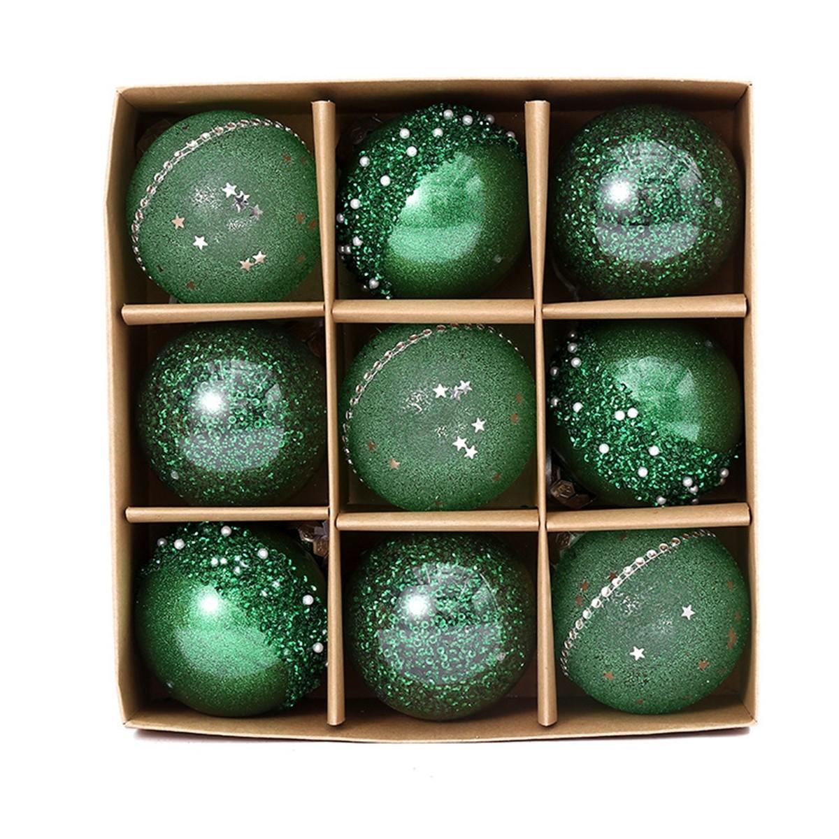 

8СМ 9 шт Рождественские шары Украшение Рождественская елка Подвесной кулон Украшения Green